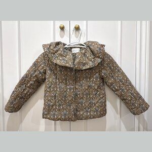 MARIE MULLN retro printed cotton thick coat 3-5T